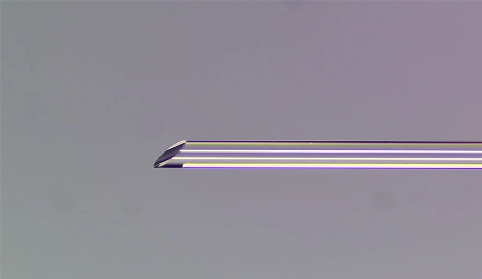 Fibre à lentille polie en angle